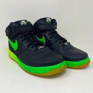 Nike Air Lunar Force 1 Mid Glow Black Poison Green Shoe Sneaker High Size 10.5